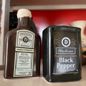 Watkins vintage collectible salt and pepper shakers